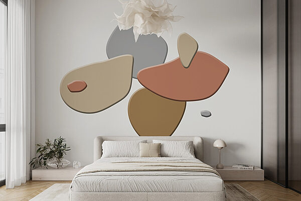 Group of stones on a white background Wall murals Group of stones on a white background