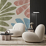 Wall murals Artistic leaf patterns in soft colors