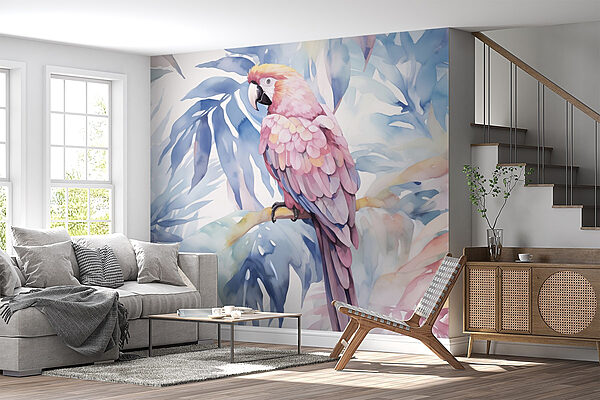 Colorful bird on a branch Wall murals Colorful bird on a branch