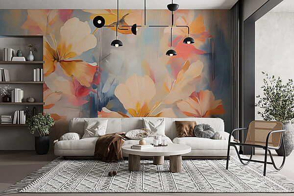 Painting of flowers Wall murals Painting of flowers