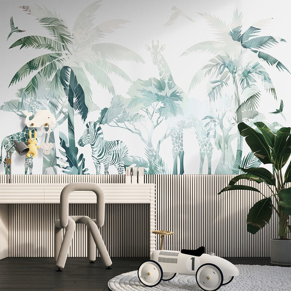 Group of animals in a forest Wall murals Group of animals in a forest