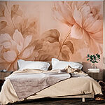 Wall murals Painting of flowers and leaves