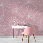 Wall murals Pattern of white leaves
