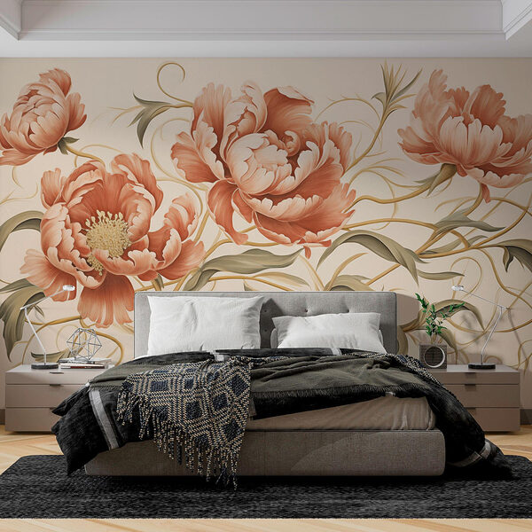 Painting of flowers and vines Wall murals Painting of flowers and vines