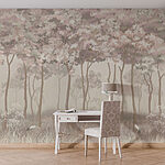 Wall murals Group of birds in a forest