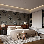 Wall murals Pattern of tiger heads with tassels