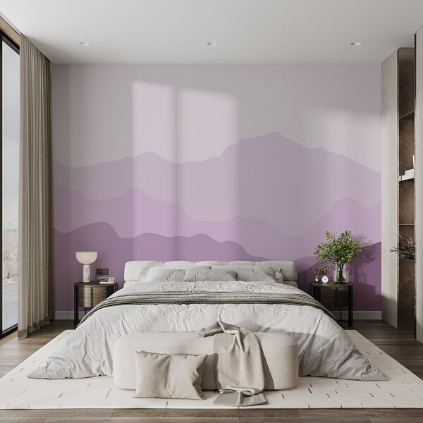Purple mountains with white clouds Wall murals Purple mountains with white clouds