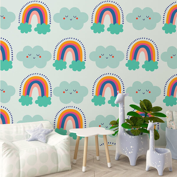 Pattern of clouds and rainbows Wall murals Pattern of clouds and rainbows