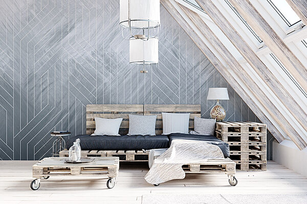 Wall murals Wall murals White lines on a gray surface (SKU: w08433)