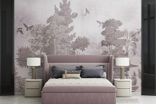 Birds flying over trees Wall murals Birds flying over trees