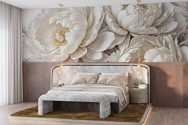Group of white flowers Wall murals Group of white flowers