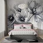 Wall murals Group of flowers on a white background