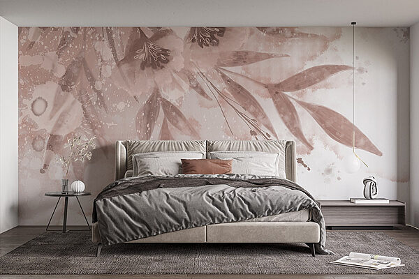 Delicate floral watercolor design Wall murals Delicate floral watercolor design