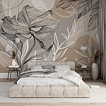 Wall murals Delicate floral line art design