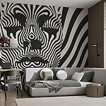 Wall murals Black and white image of a person's face