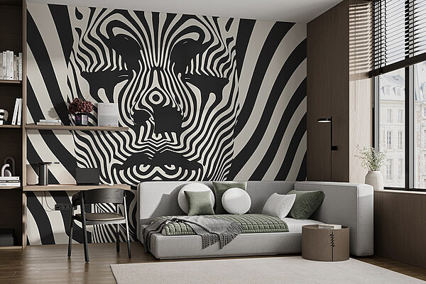 Black and white image of a person's face Wall murals Black and white image of a person's face