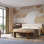 Wall murals Abstract shapes and soft tones blend.
