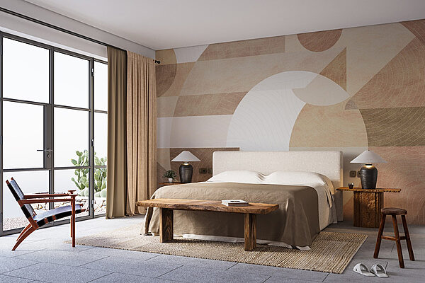 Abstract shapes and soft tones blend Wall murals Abstract shapes and soft tones blend