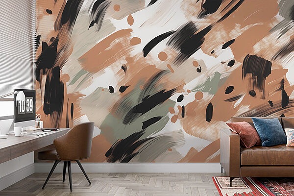 Abstract hues and dynamic brushstrokes Wall murals Abstract hues and dynamic brushstrokes