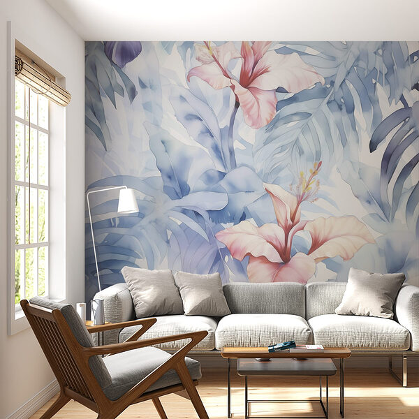Soft blooms amidst gentle foliage Wall murals Soft blooms amidst gentle foliage