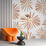 Wall murals Pattern of flowers on a white background