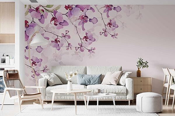 Delicate orchids in soft hues Wall murals Delicate orchids in soft hues