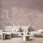 Wall murals Elegant floral line art design