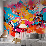 Wall murals Colorful splattered art