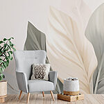 Wall murals Elegant leaves in soft hues.