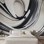 Wall murals Black and white swirly design