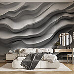 Wall murals White surface with wavy lines