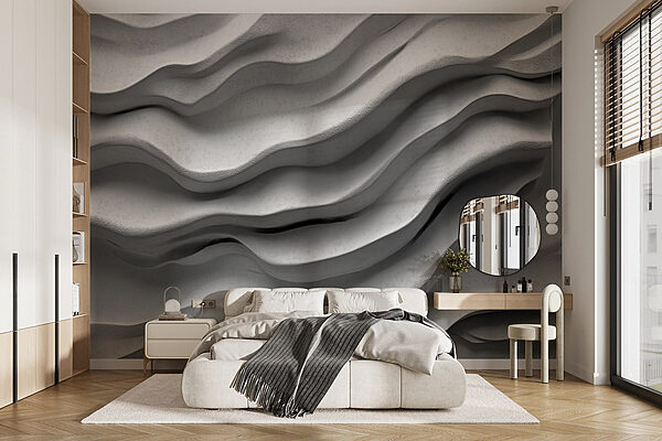 White surface with wavy lines Wall murals White surface with wavy lines
