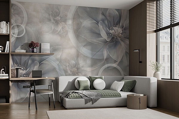 Delicate blooms in soft hues Wall murals Delicate blooms in soft hues