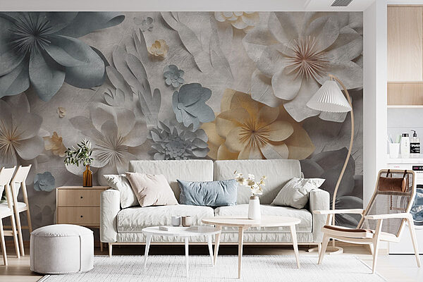 Group of paper flowers Wall murals Group of paper flowers