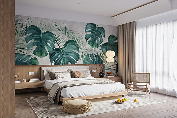 Group of green leaves Wall murals Group of green leaves