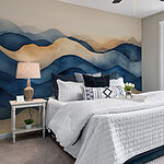 Wall murals Blue and tan waves