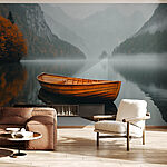 Wall murals Boat on a lake