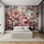 Wall murals Group of flowers on a gray background