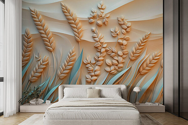 Wheat plants and leaves Wall murals Wheat plants and leaves