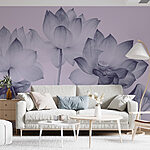 Wall murals Group of flowers with leaves