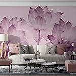 Wall murals Group of flowers with leaves