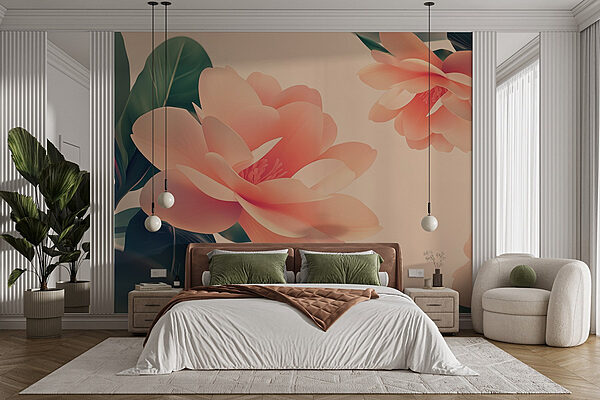 Delicate blossoms in soft hues Wall murals Delicate blossoms in soft hues