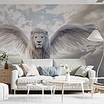 Wall murals Lion with wings in the sky