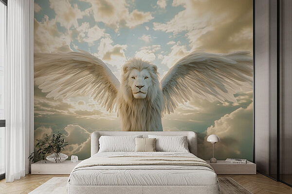 Lion with wings in the sky Wall murals Lion with wings in the sky