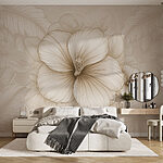 Wall murals Soft floral elegance on a subtle backdrop