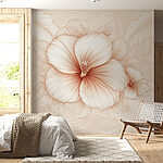 Wall murals Delicate floral design with soft hues