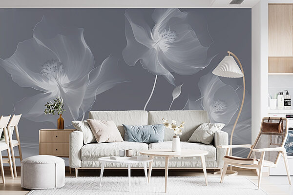 Wall mural Delicate blooms in soft hues (SKU: w01932v2) Wall mural Wall mural Delicate blooms in soft hues (SKU: w01932v2)