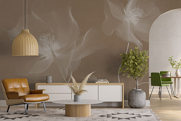 Wall murals Delicate blooms on soft backdrop
