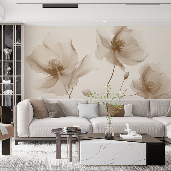 Delicate petals in soft hues Wall mural Delicate petals in soft hues