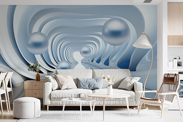 Waves of smooth, flowing design Wall murals Waves of smooth, flowing design